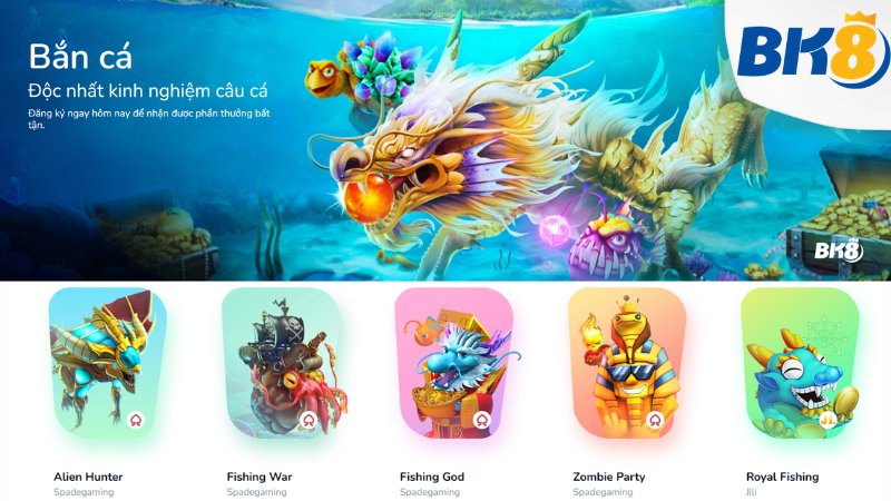 Giật thưởng cực vui cùng sảnh game bắn cá BK8