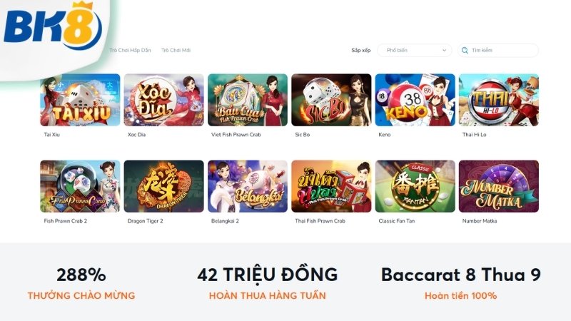 Những ưu điểm vượt trội của game bài BK8